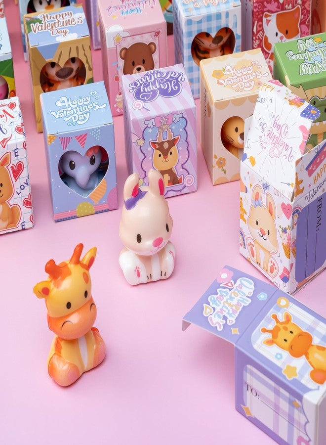 DMIGHT Valentines Day Gifts for Kids Party Favors 24PCS Safari Animal Squishy Toys,Goodie Bag Stuffers, Pinata Stuffers,Birthday Gifts for Boys & Girls,Treasure Chest Prizes,Classroom Prizes - Image 5